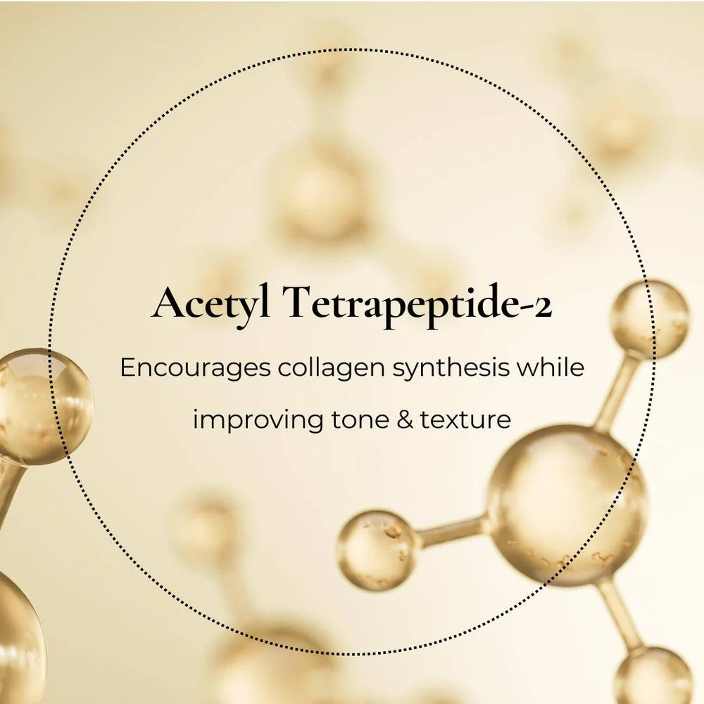 Key ingredient in Le Mieux Collagen Peptide Serum – Acetyl Tetrapeptide-2 to encourage collagen synthesis, improve skin tone, and support firmness.