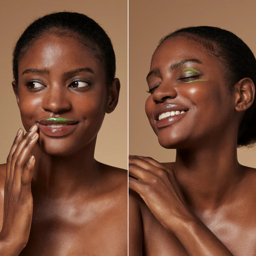 Model demo of Le Mieux Eye & Lip Cream - hydrating and firming treatment for eyes and lips.