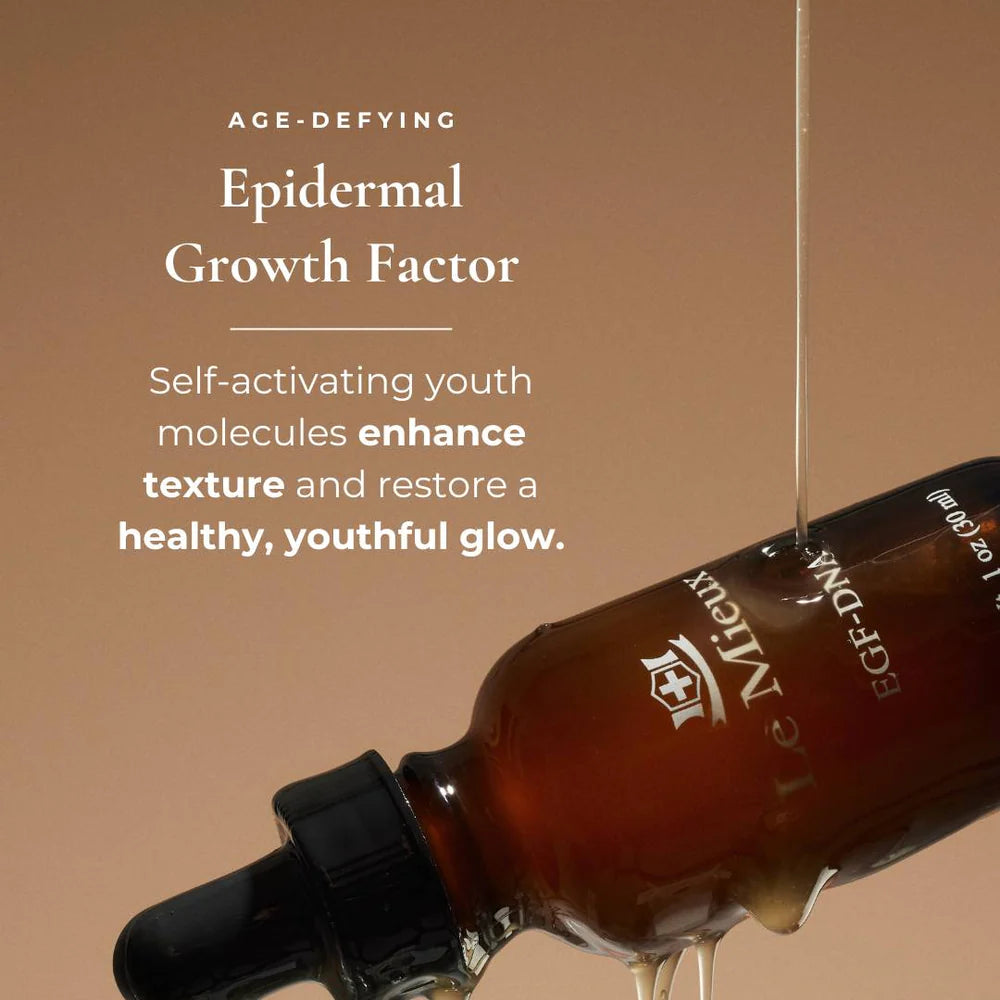 Age-defying Le Mieux EGF-DNA Serum with epidermal growth factor technology to promote youthful, radiant skin.