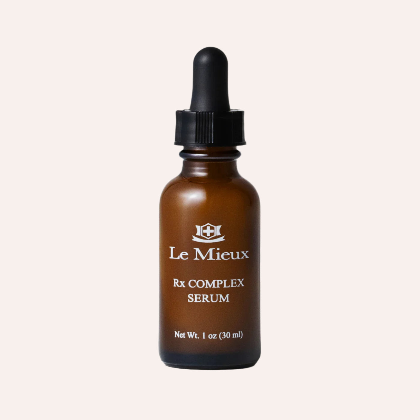 Le Mieux Rx Complex Serum advanced anti-aging treatment formulated with peptides to firm, lift, and smooth skin.
