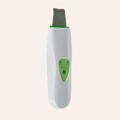 Palacia Ultrasonic Skin Scrubber handheld exfoliation tool using ultrasonic vibrations to cleanse and refine pores.